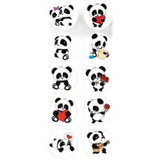 Round Cute Panda Stickers Assorted